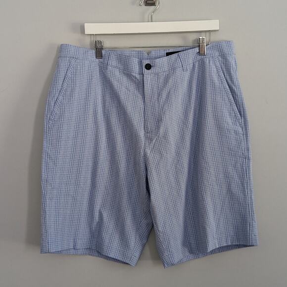 dunning Other - Men's Dunning Golf Shorts Pale Check Gingham Blue 38 Waist Preppy 10" Inseam